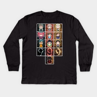 9 sprites 9 persons 9 pixels Kids Long Sleeve T-Shirt